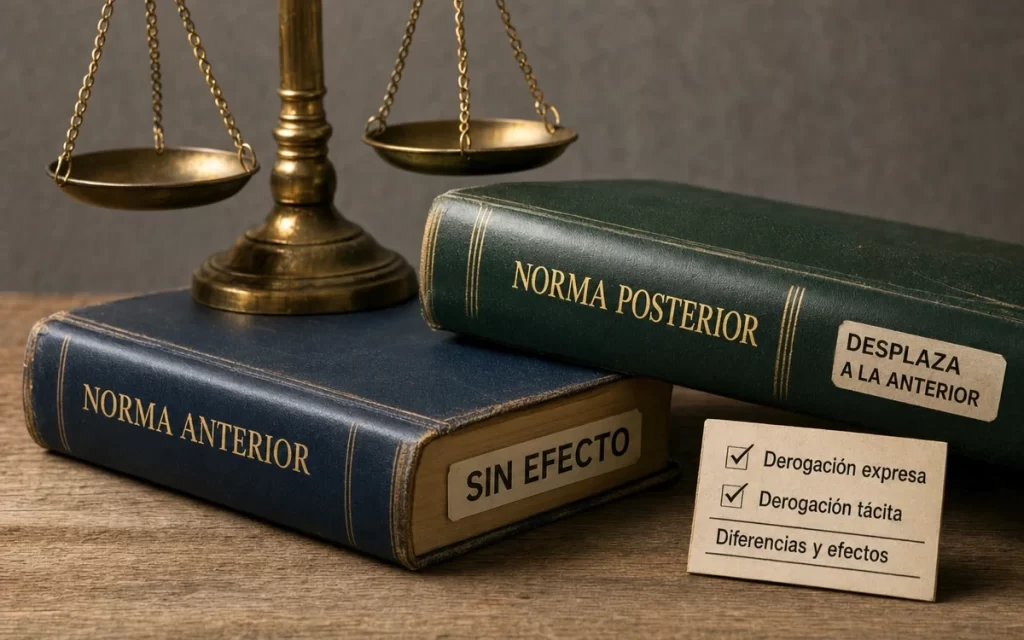 Derogación expresa y derogación tácita: diferencias y efectos