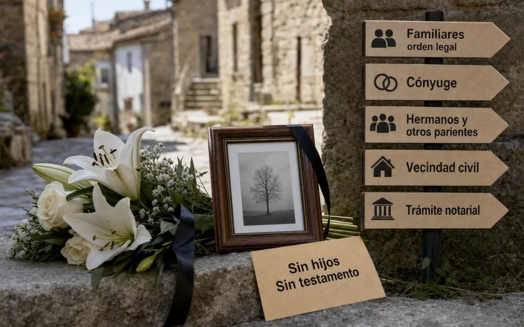 Qué ocurre si una persona muere sin hijos ni testamento en España
